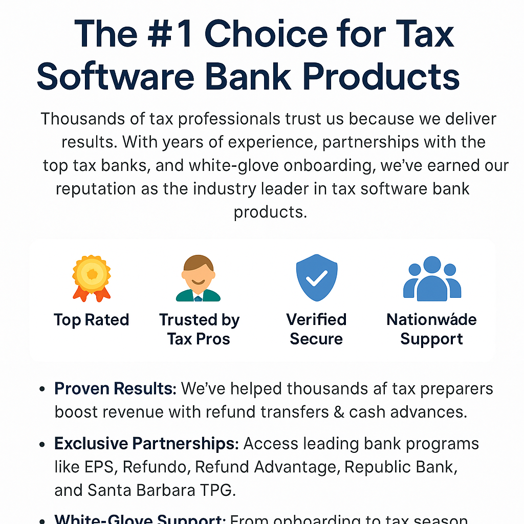 tax software bank products